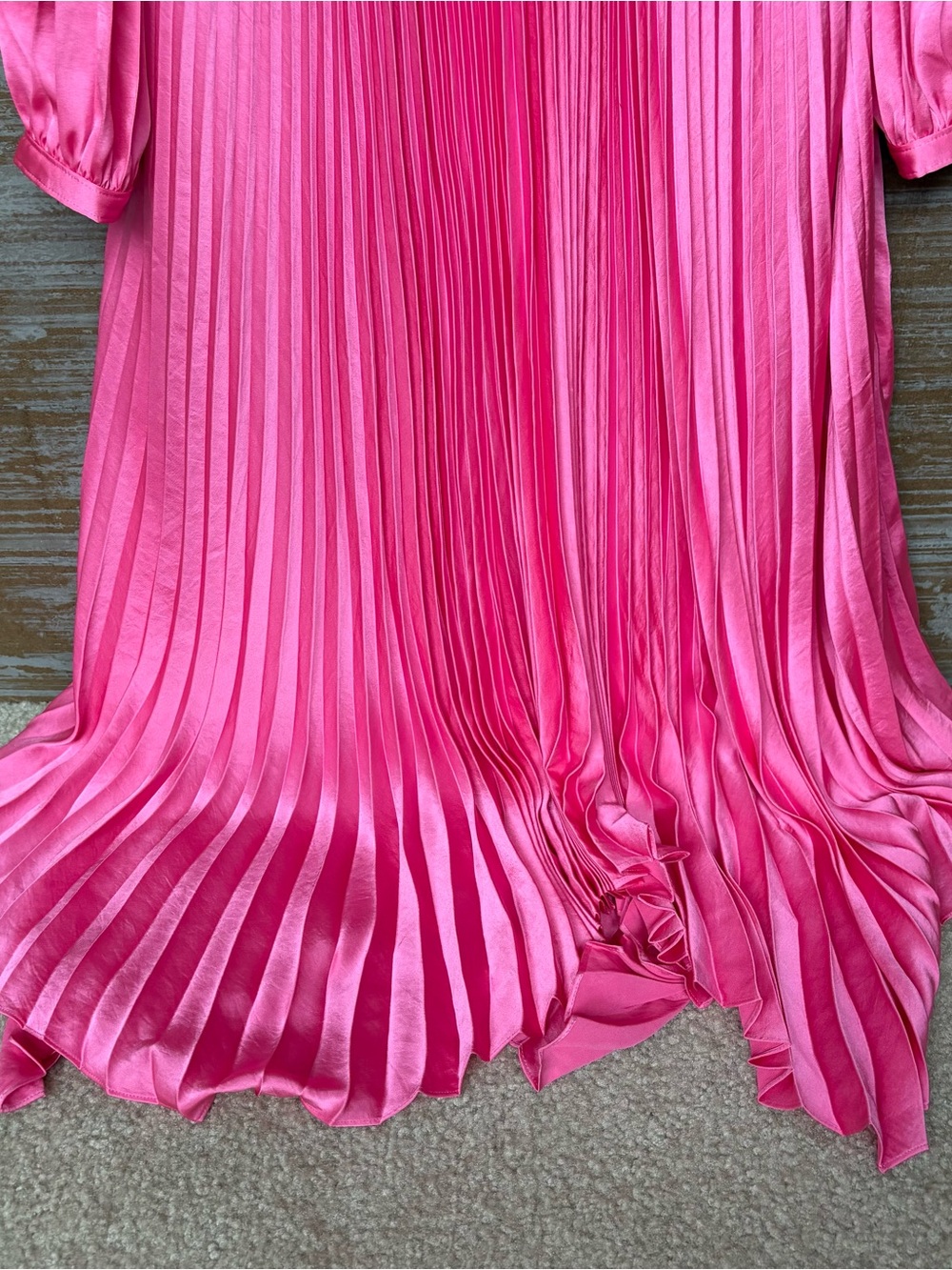 A.L.C. Naples Pleated Cut Handkerchief Dress Pink Event Summer Womens 14 - Picture 3 of 8